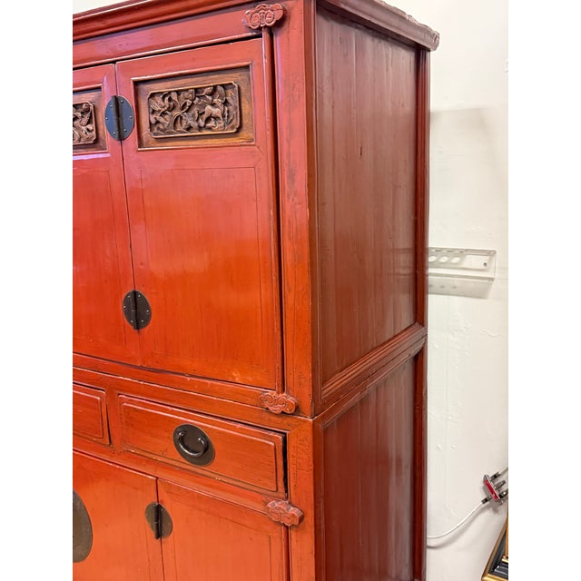 Vintage Asian Lacquered Cabinet For Sale - Image 10 of 12