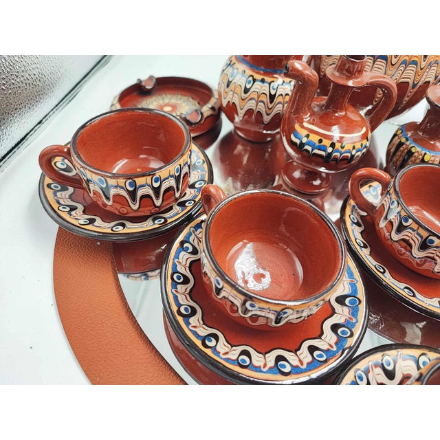 1970s Mid-Century Bulgarian Ceramic Coffee Set, 1960s, Set of 18 For Sale - Image 5 of 11