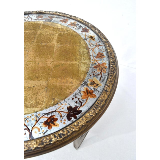 Dark Gray Early 20th Century Directoire Style Verre Eglomese Parcel Gilt Table For Sale - Image 8 of 13