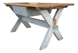 Painted X Shaped Writing Table in Fir