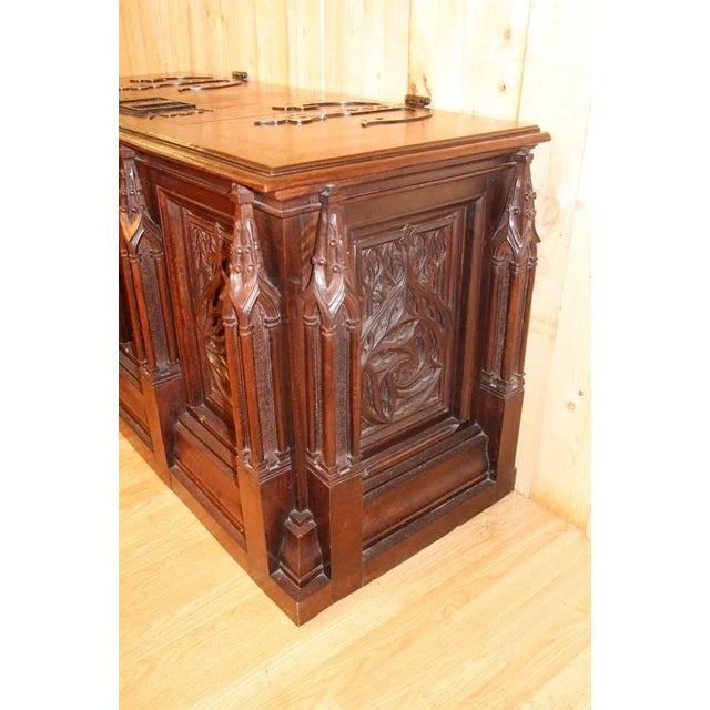 Neo-Gothic Chest in Walnut For Sale - Image 3 of 12