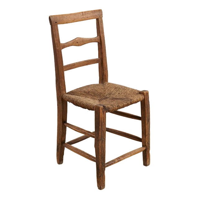 Vintage Handcrafted Wood Chair For Sale