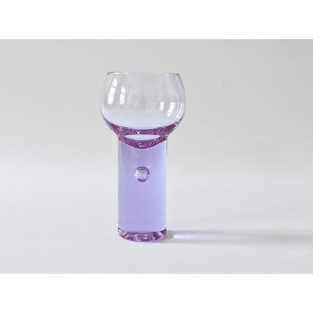 A set of six stylish color-changing studio glass drinking glasses / shot glasses from the 1970s, designed by sergio asti...