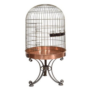 Substantial Brass and Copper Bird Cage, 1890s For Sale