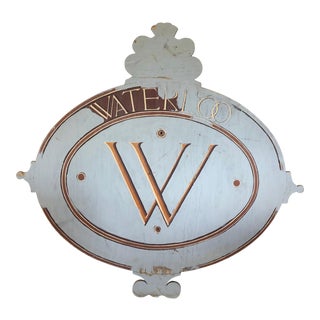 Vintage French Hand Painted Sign For Sale