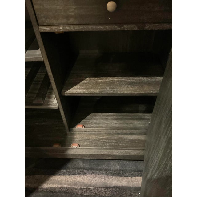 Wood Klausner Modern Cerused Black Oak Finished Bar Cabinet For Sale - Image 7 of 10