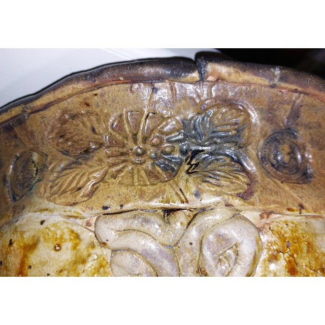 Contemporary George Gilbert Sculpture Ceramic Pottery Gothic Faces Large Accent Bowl For Sale - Image 14 of 17