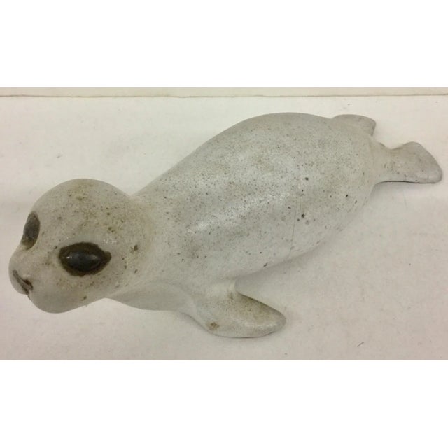 Artisan Clay Sculpture of a Seal For Sale - Image 10 of 10
