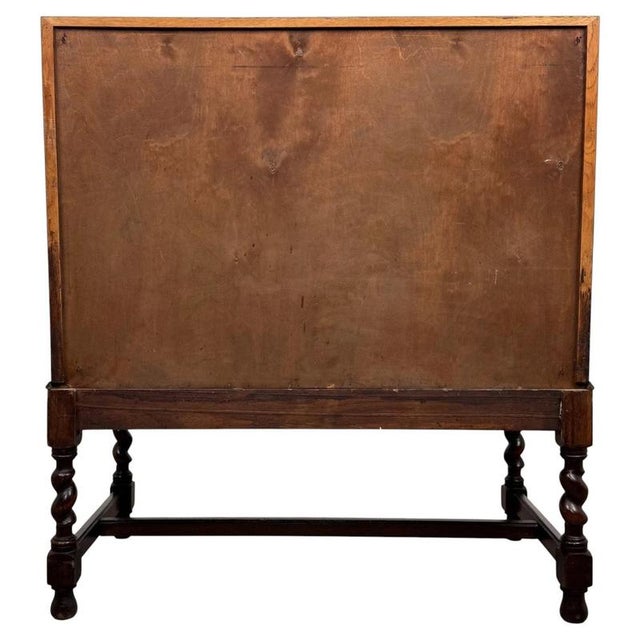 Early 20th Century Antique English Jacobean Oak Bureau For Sale - Image 10 of 14