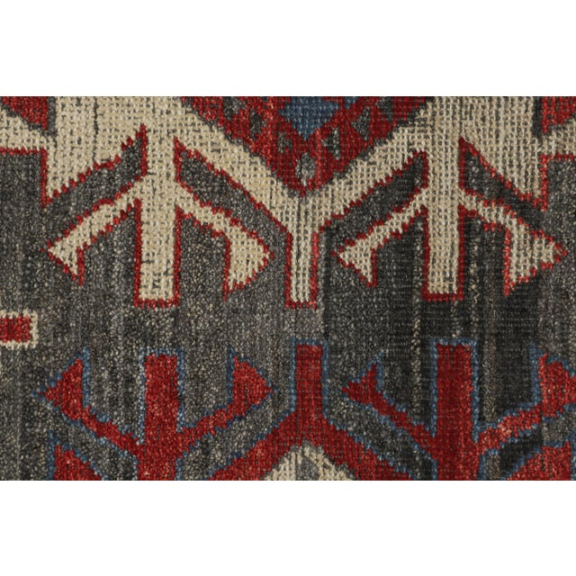 Rug & Kilim’s Caucasian Tribal Rug in Gray With Geometric Patterns For Sale In New York - Image 6 of 7