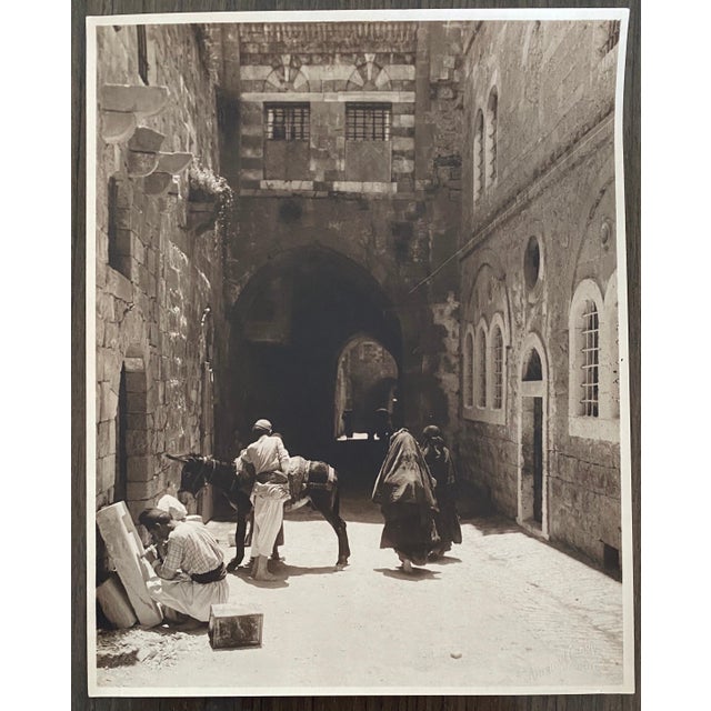 American Colony Jerusalem, Vintage Large Albumen Photo Jerusalem - House Of The "Rich Man", 1890-1920 For Sale - Image 9 of 9