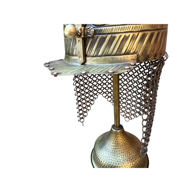 Handcrafted Brass Tabletop Helmet For Sale - Image 10 of 13