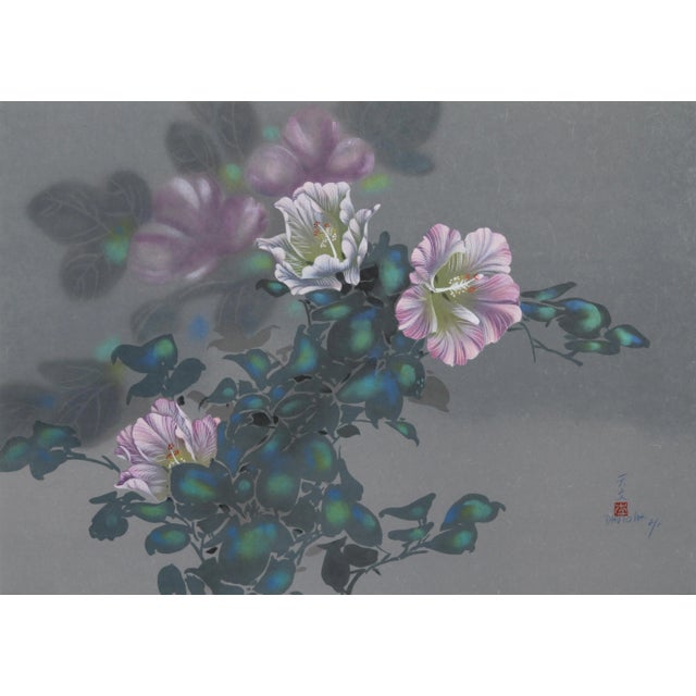 David Lee, Purple Flowers (21), Lithograph For Sale