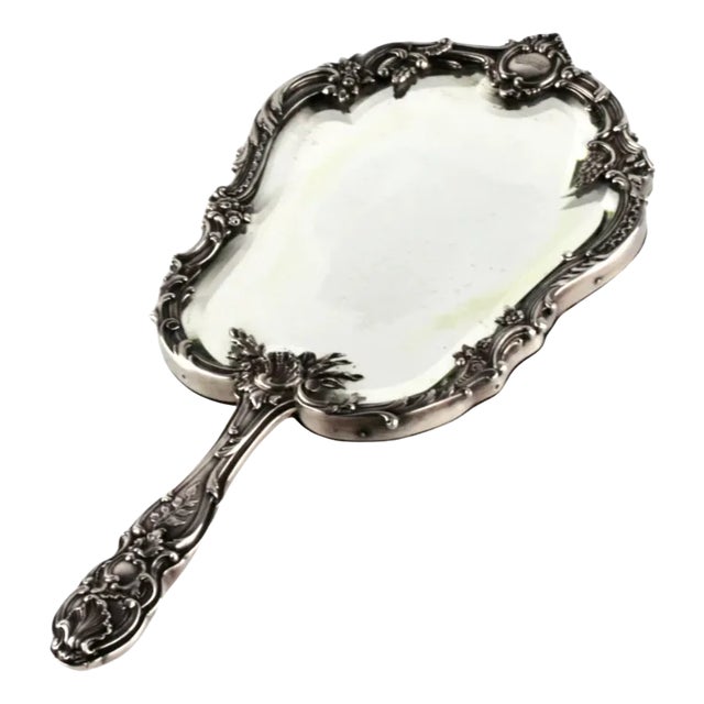 Louis XV Style Silver Hand Mirror For Sale