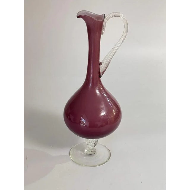 Murano Glass Pitcher with Handle in Twisted Glass, Italy, 1960s For Sale - Image 3 of 12