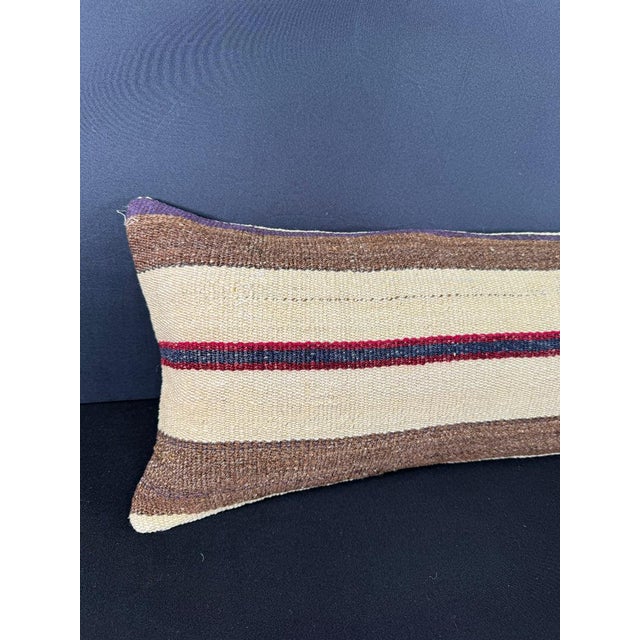 Turkish Hemp Pillow Cushion Natural Beige Brown Cushion Cover 12x46 #30302 Enhance your home decor with our Kilim Pillow...