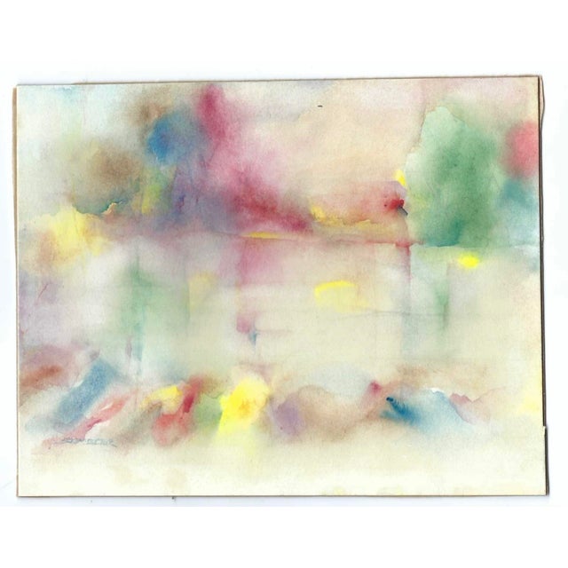 Abstract ethereal painting by Virginia artist Arthur Sembler (1911/12-1979). Watercolor on artist board, signed lower...