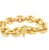 A Vintage 14k yellow chunky gold link bracelet. The links are a combination of textured and polished. The clasp is secure...