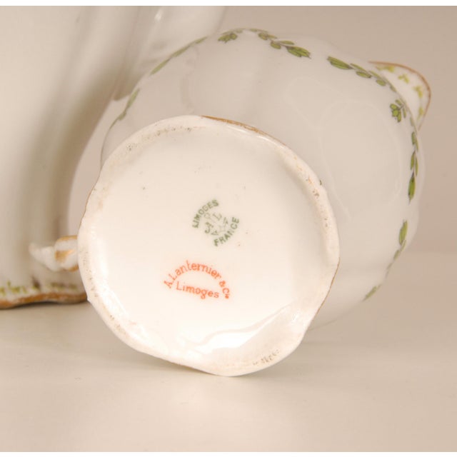 Art Nouveau Limoges Porcelain Tea Set Art Nouveau Late 19th Century French A. Lanternier Floral Decor 15 Pieces For Sale - Image 3 of 11
