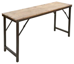 Folding Table in Metal & Teak