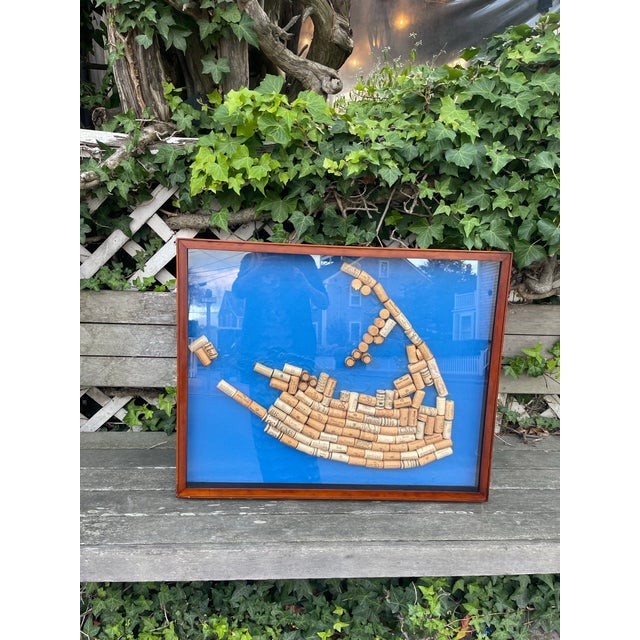 Large Nantucket Island Wine Cork Map Assemblage Shadow Box For Sale In Nantucket - Image 6 of 8
