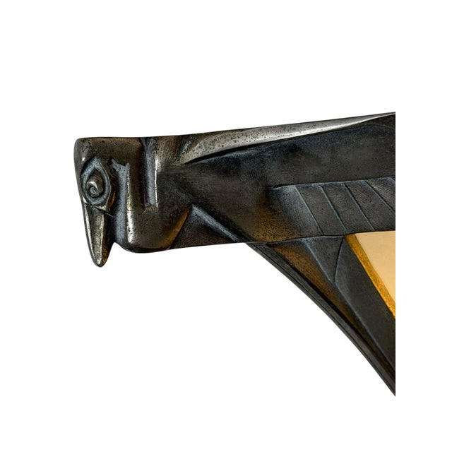 Art Deco Nickel-Plated Bronze Wall Light by Max Le Verrier, 1920s For Sale - Image 12 of 14