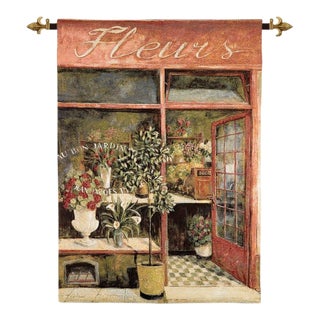 Au Bon Jardin Loom Woven Tapestry - 133 X 97 Cm (4'5" X 3'2") - Requires Rod Size 2 For Sale