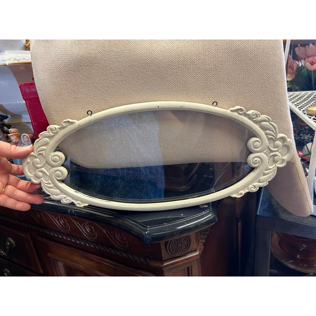 Antique Victorian Art Nouveau Cast Iron Oval Frame For Sale In West Palm - Image 6 of 7