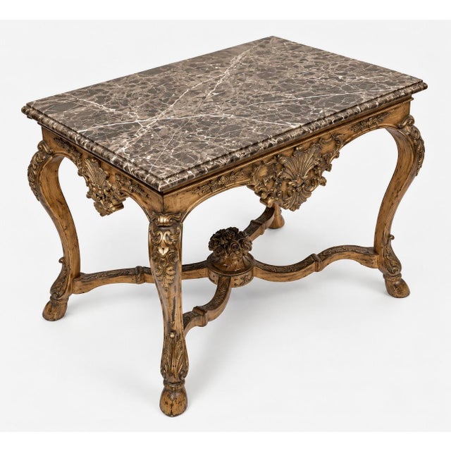 20th-C. Maitland-Smith French Louis XV Style Marble Top Fruitwood Center / Side Table For Sale - Image 13 of 14