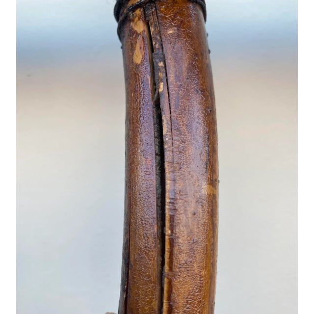 Late 19th Century Antique Scorched Tiger Bamboo Hall Tree With Diamond Mirrors and Umbrella Stand For Sale - Image 5 of 7