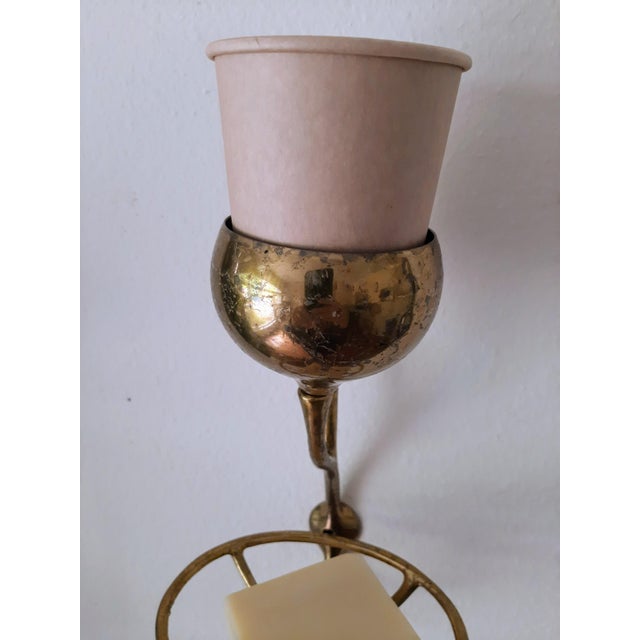 Vintage Wall Mounted Antique Brass Soap Dish Cup Holder For Sale - Image 13 of 13