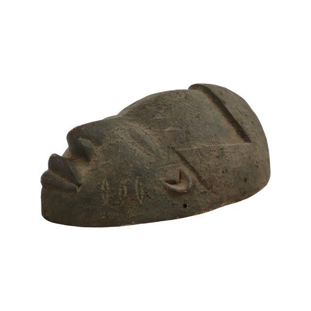 Vintage African Ceremonial Tribal Art Wooden Mask For Sale - Image 10 of 12