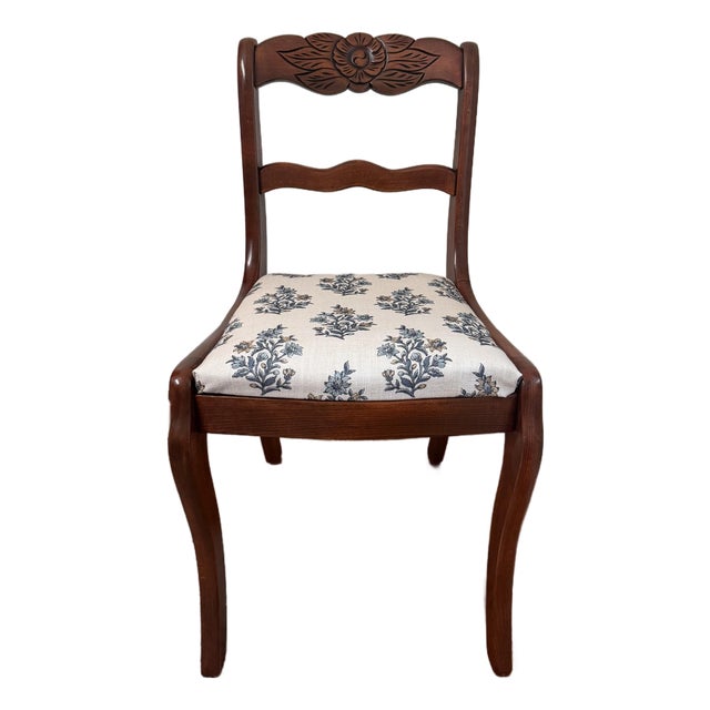 Antique Duncan Phyfe Style Mahogany Rose Back Chairs For Sale