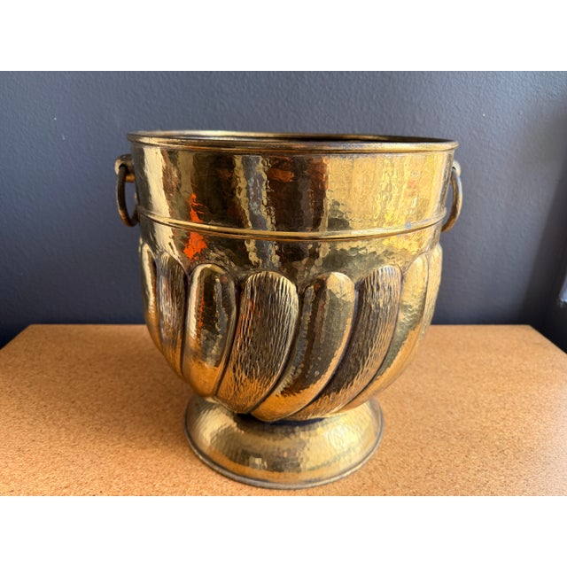 1970s 1970s Hammered Brass Planter For Sale - Image 5 of 10