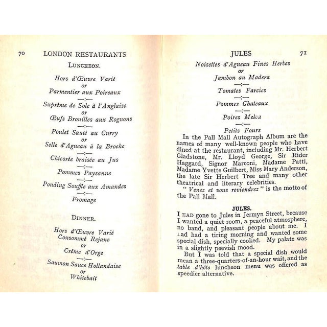 White "London Restaurants" 1924 'Diner-Out' For Sale - Image 8 of 10
