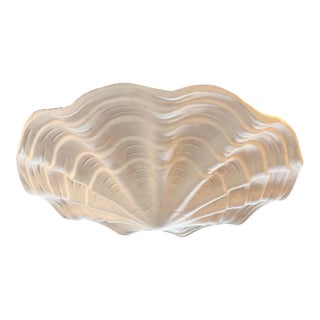 32” John Dickinson Style White Plaster Shell Form Pendant Light Fixture For Sale