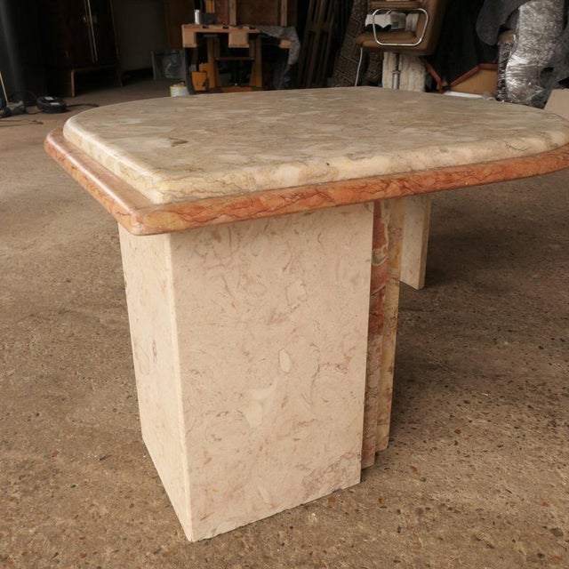 2-Tone Travertine Coffee Table For Sale - Image 14 of 18