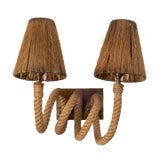 1950s French Rope Double Arm Sconce by Audoux-Minet For Sale