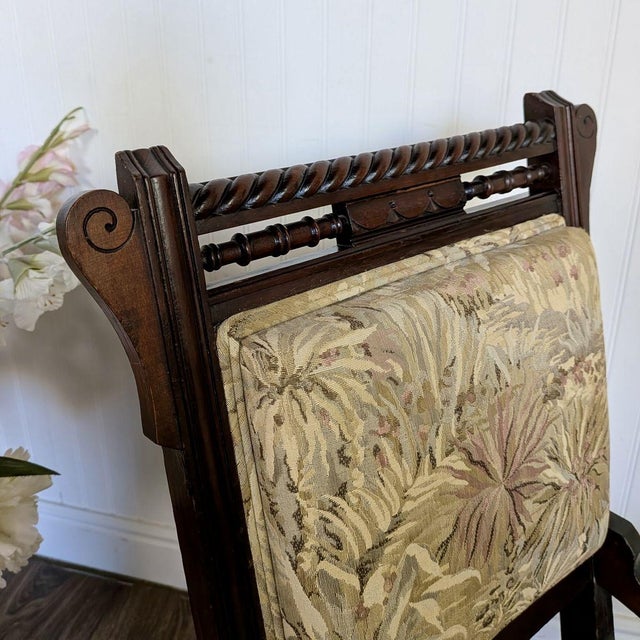 Antique Victorian / Edwardian Library Chair on Casters For Sale In Salt Lake City - Image 6 of 14