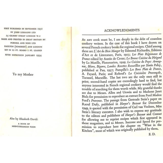 "French Country Cooking" 1954 David, Elizabeth For Sale - Image 9 of 12