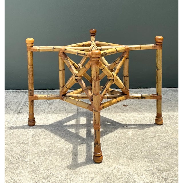 Vintage Bamboo and Glass Dining Table For Sale - Image 9 of 12
