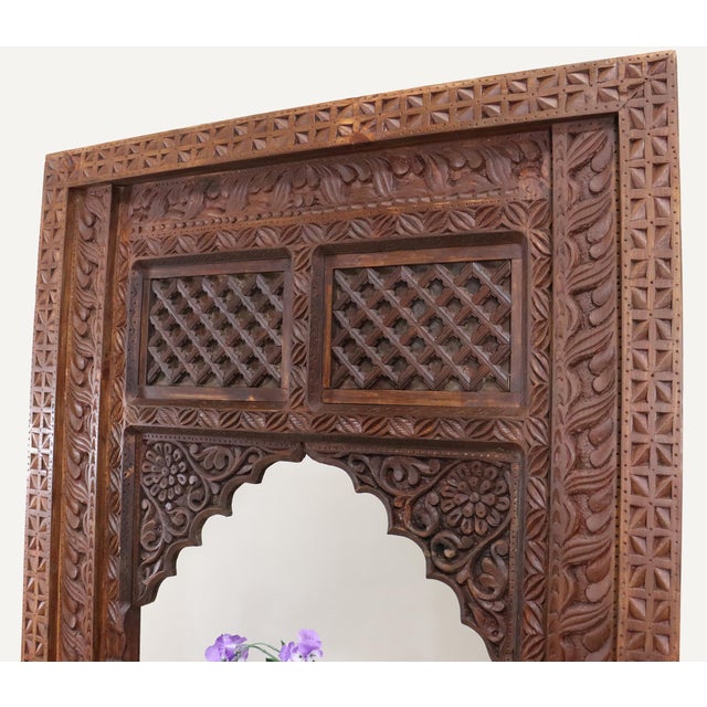 Antique Handmade and Handcarved Archway Door Frame, Nuristan, Afghanistan, 1920s For Sale - Image 10 of 17