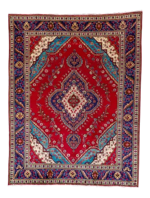 Mid 20th Century Mid- Century Red Persian Handmade Wool Rug