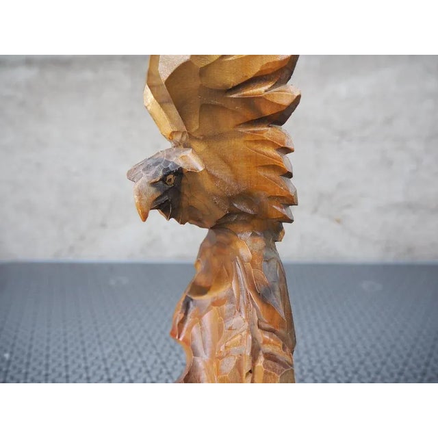 Vintage Eagle Statue in Wood, 1970s For Sale - Image 11 of 14