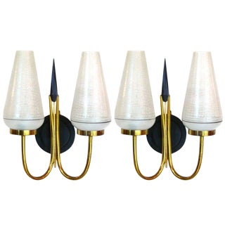 1950s French Royere Style Sconces - a Pair For Sale