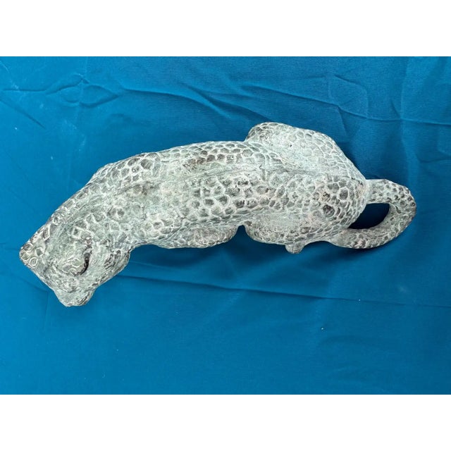 Mid 20th Century Mid 20th Century Bronze Leopard With Spots and Patina For Sale - Image 5 of 6