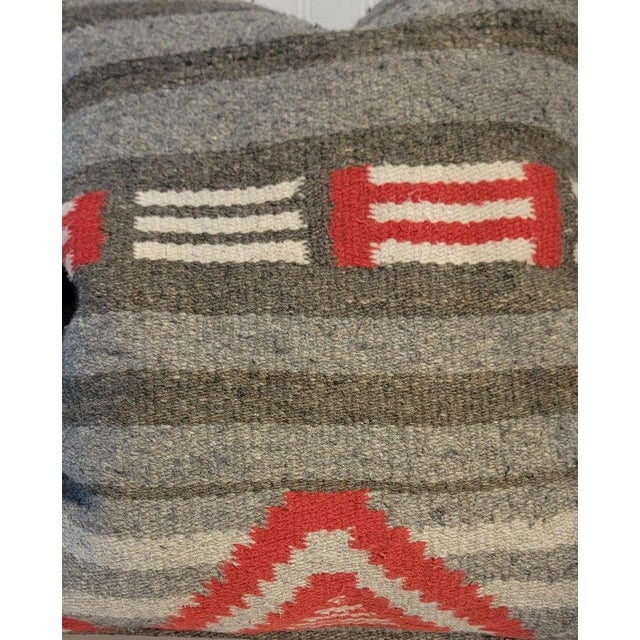 Pair of Striped Wool Hand Made Pillows For Sale - Image 4 of 4