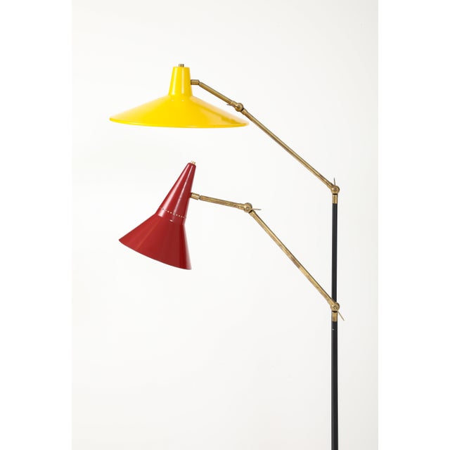 1960's Mid-Century Modern Style After Stilnovo Two Arm Adjustable Italian Floor Lamp For Sale - Image 18 of 18