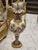 French Ornate French Porcelain Vase With Romantic Scene & Gold Gilt Bronze Mounts For Sale - Image 3 of 3