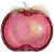 Murano Cranberry Pink Gold Flecks Control Bubbles Vintage Italian Art Glass Apple Ring Dish Bowl For Sale - Image 9 of 9